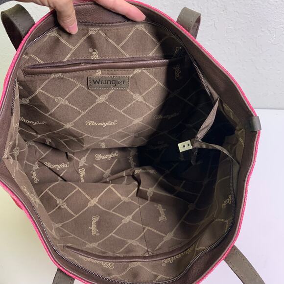 WRANGLER Tote‎ Striped Serape Southwestern Zip Closure Shoulder Bag Cowgirl NWOT - Picture 6 of 11